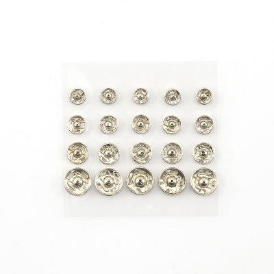 420.99/G002 Кнопки пришивные, металлические, 6, 7, 9 и 11 мм, 20 пар