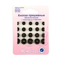 421.99 Кнопки пришивные металл.c защитой от коррозии, черный, 6 мм, 7 мм, 9 мм, 11 мм