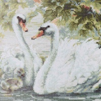 AM0036 Набор алмазной мозаики Риолис «Белые лебеди»
