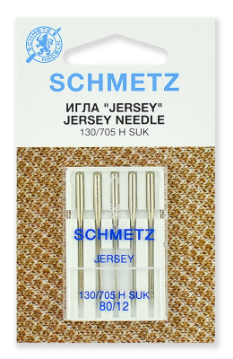Иглы Schmetz д/плоскошовных машин, джерси №80 (5 шт.)
